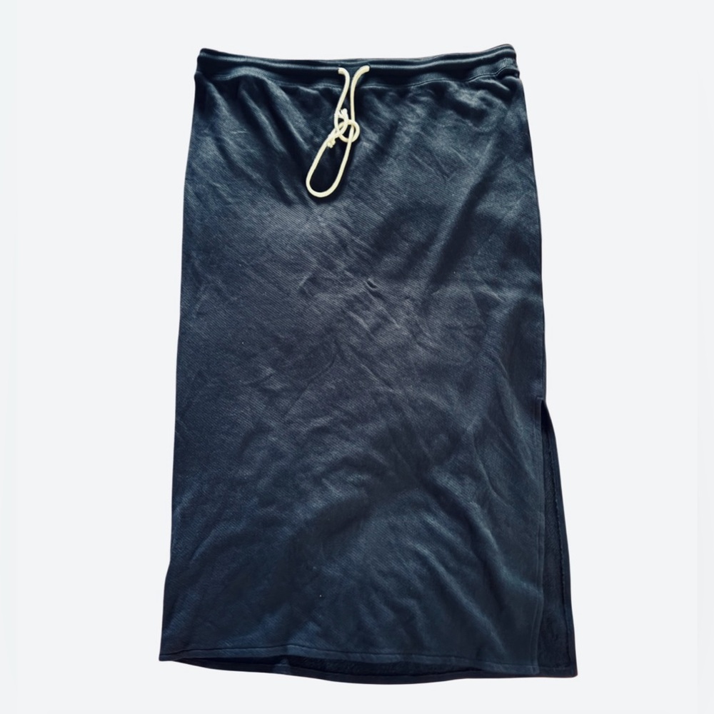 nwt-Casual High Waist Elastic Drawstring
Stretch Sweat Slit Midi Long Skirt - Picture 4 of 7
